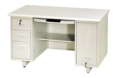 供應灰白鋼木結構電腦臺、寫字臺與辦公臺——廣州市鑫吉達辦公設備制造